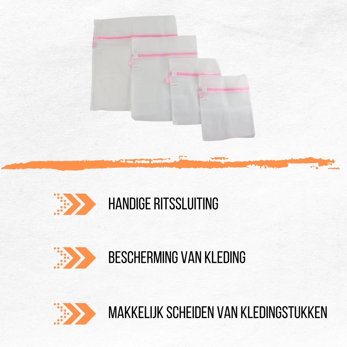 Merkloos Orange85 Waszakken 4 Stuks - 4 Maten - Lingerie - Bh - Schoenen - Schoenen - Afbeelding 3