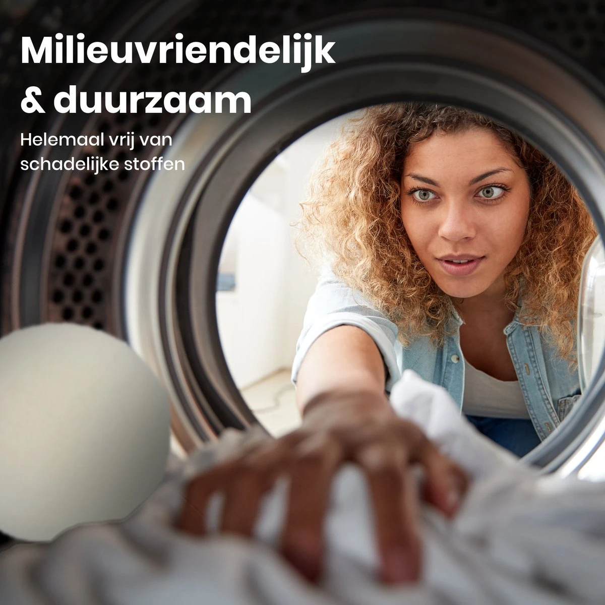 Wooly Drogerballen - 6 Wasdroger Ballen - Duurzaam - Wol - Herbruikbare Wasballen - Wasbol - Wasverzachter - Afbeelding 3