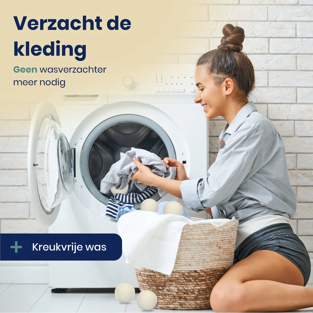 Wooly Drogerballen - 6 Wasdroger Ballen - Duurzaam - Wol - Herbruikbare Wasballen - Wasbol - Wasverzachter - Afbeelding 6
