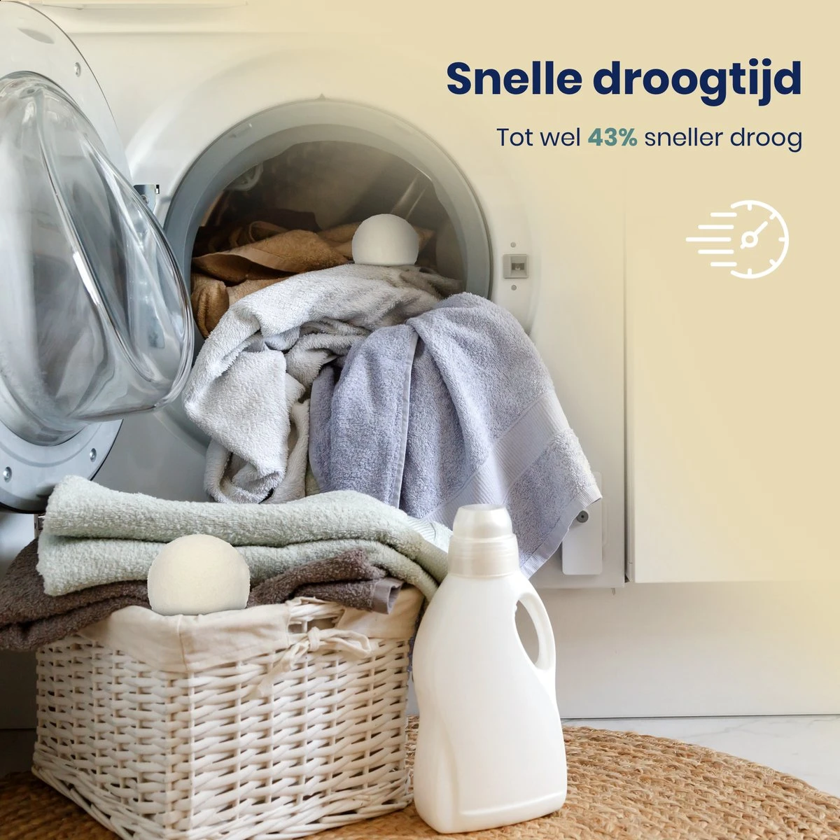 Wooly Drogerballen - 6 Wasdroger Ballen - Duurzaam - Wol - Herbruikbare Wasballen - Wasbol - Wasverzachter - Afbeelding 7