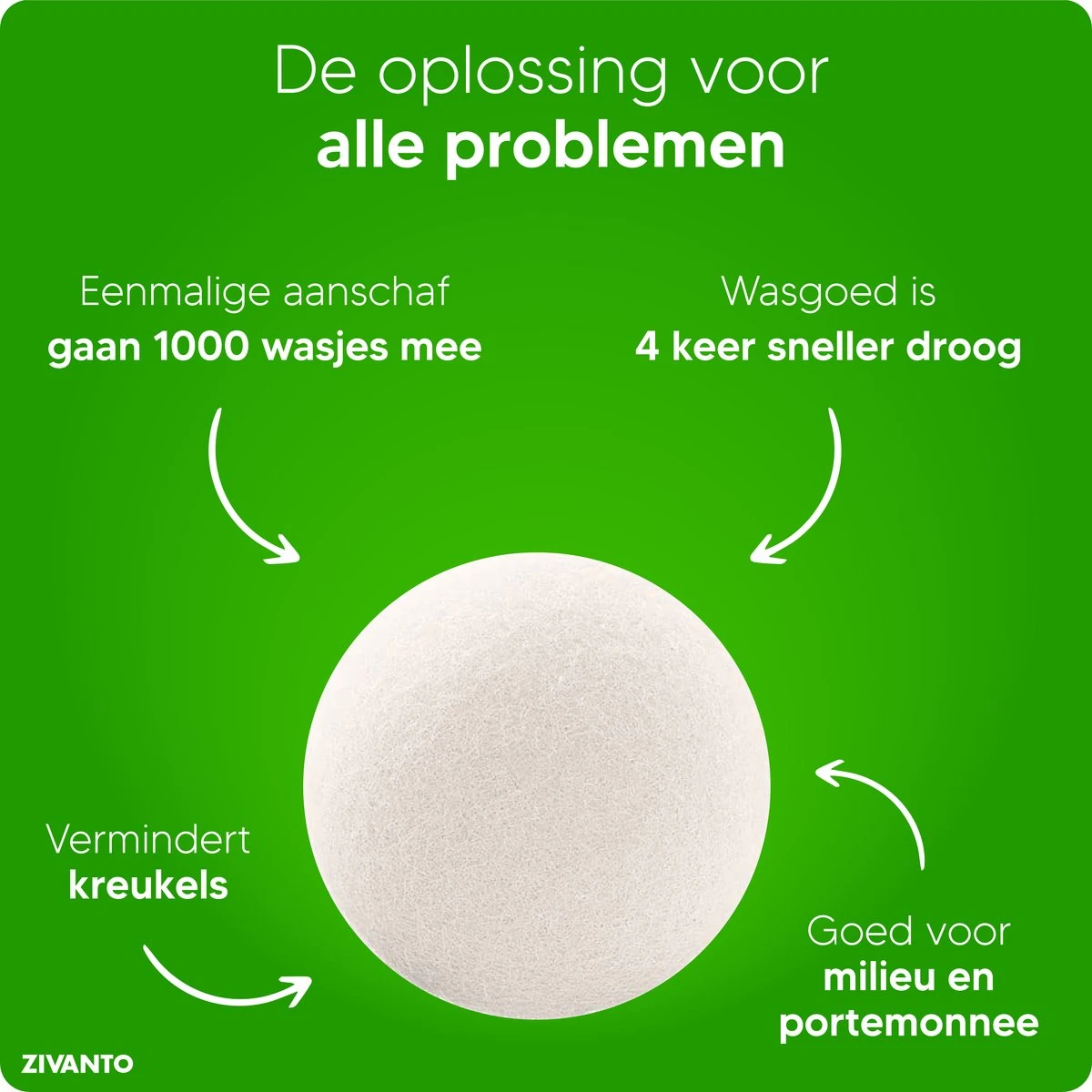 Drogerballen - Droogballen Voor Wasdrogers - Wasdrogerballen, Wasbollen & Wasballen - 100% Diervriendelijk, Duurzaam & Herbruikbaar - Duurzaam Cadeau - Energie Besparen - RWS Wol & Zero Waste - 6 Stuks Van Zivanto - Afbeelding 4