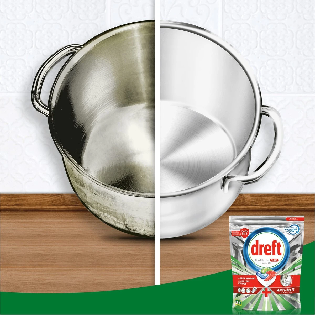 Dreft Platinum Plus All In One Vaatwastabletten - Deep Clean - Voordeelverpakking 4 X 38 Stuks - Afbeelding 4