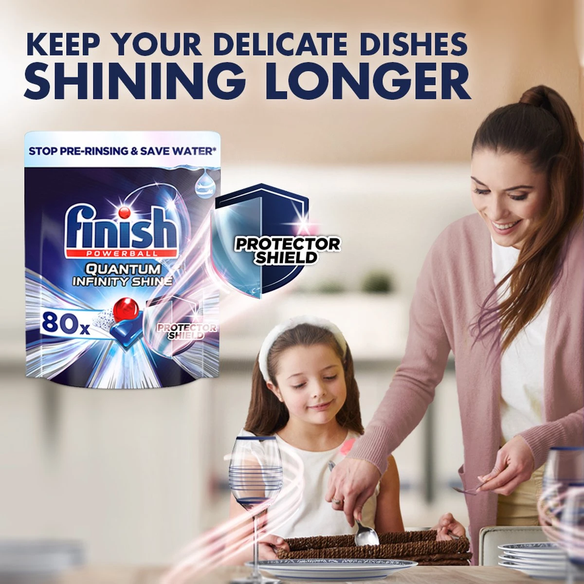 Finish Quantum Ultimate Infinity Shine Vaatwastabletten - 80 Capsules - Afbeelding 4