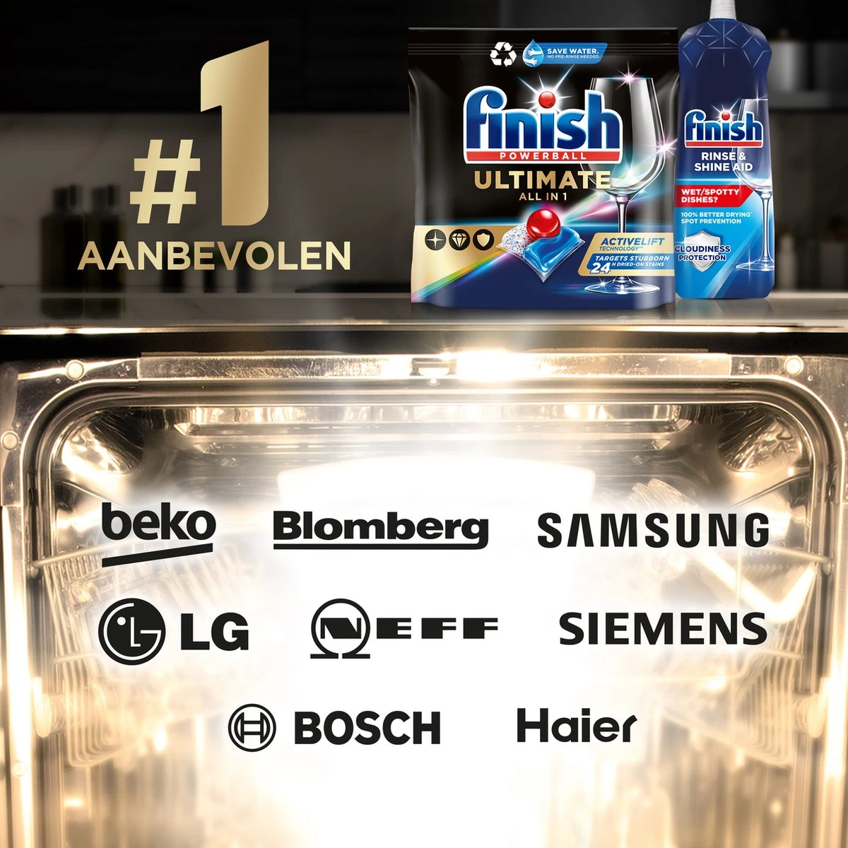 Finish Ultimate Regular Vaatwastabletten - 3x42 Capsules Promo Pack - Afbeelding 7