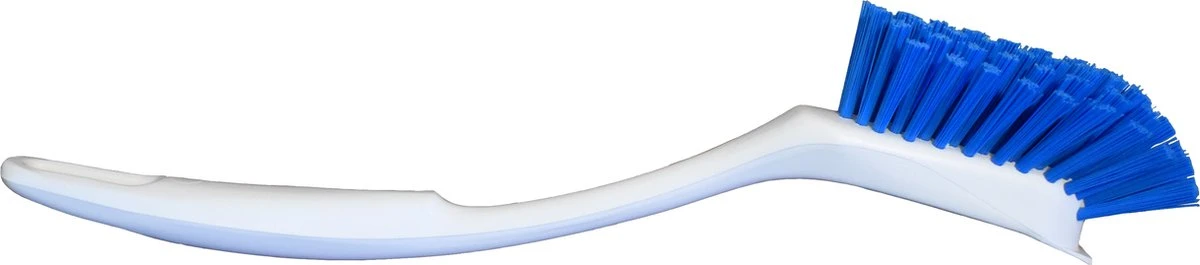 Vikan Design Afwasborstel 42893 Met Schraprand - 28 Cm - Wit Blauw - Geschikt Voor De Kleine Vaat - Onverslijtbaar - Bestand Tegen Kokend Heet Water - Afbeelding 2