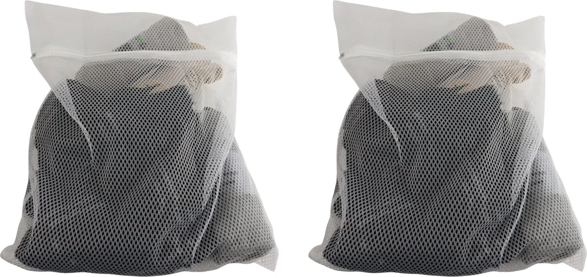 Orange85 Waszakken - 2 Stuks - Ritssluiting - Wit - 50x40 Cm - Polyester