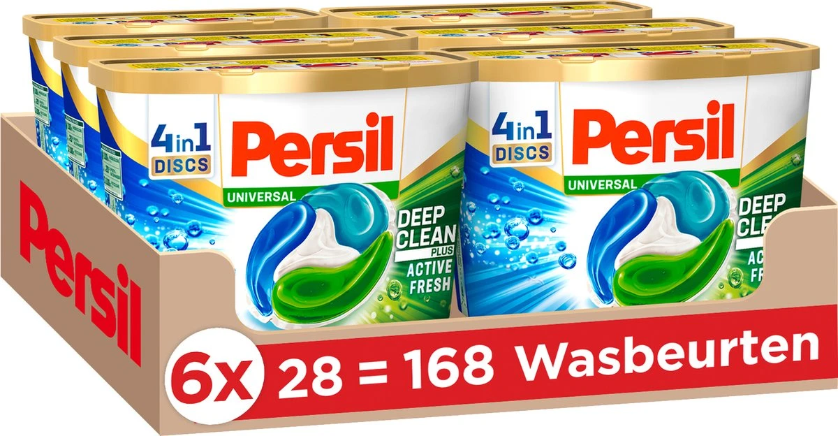 PersilĀ® Persil 4in1 Discs Universal Wascapsules - Wasmiddel Capsules - Voordeelverpakking - 6 X 28 Wasbeurten