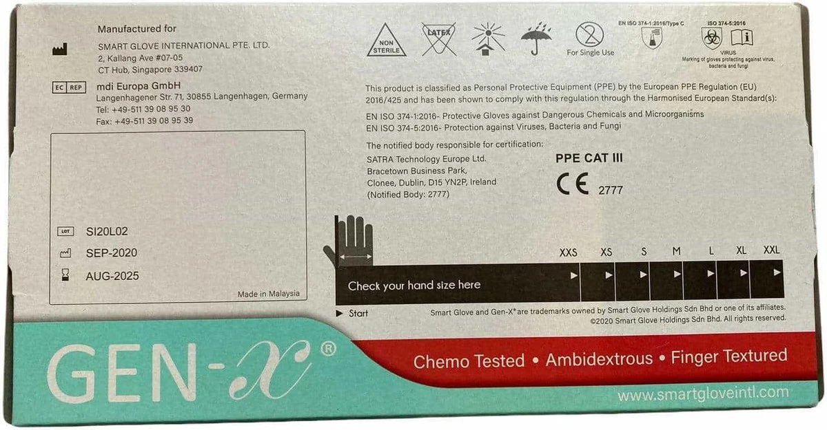 Gen-X Nitril Handschoenen | Handschoenen Wegwerp | Medisch | 100 PCS | Maat XL - Afbeelding 6