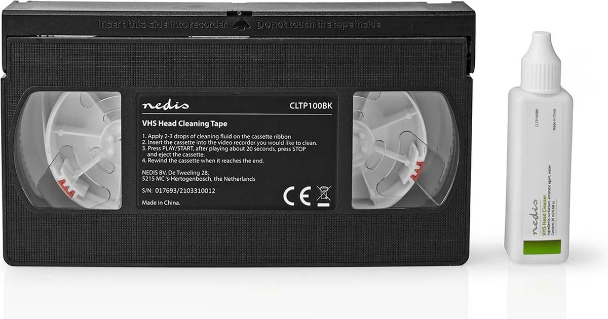 Nedis VHS-Reinigingscassette - 20 Ml - VHS-Koppen - Zwart - Afbeelding 2