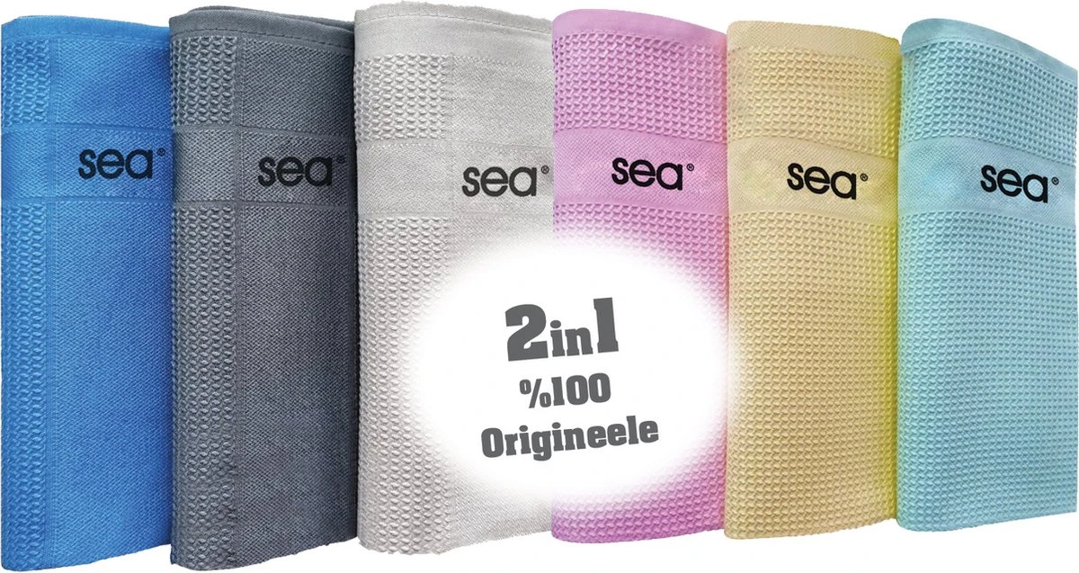SEA Microvezeldoekjes | 2 SETS | Schoonmaakdoeken | Duurzaam | Microvezel Doek Auto | Reinigingsdoekjes | Microvezeldoeken | Schoonmaakdoekjes | Raamdoeken | 60x40cm | 2x3 Stuks