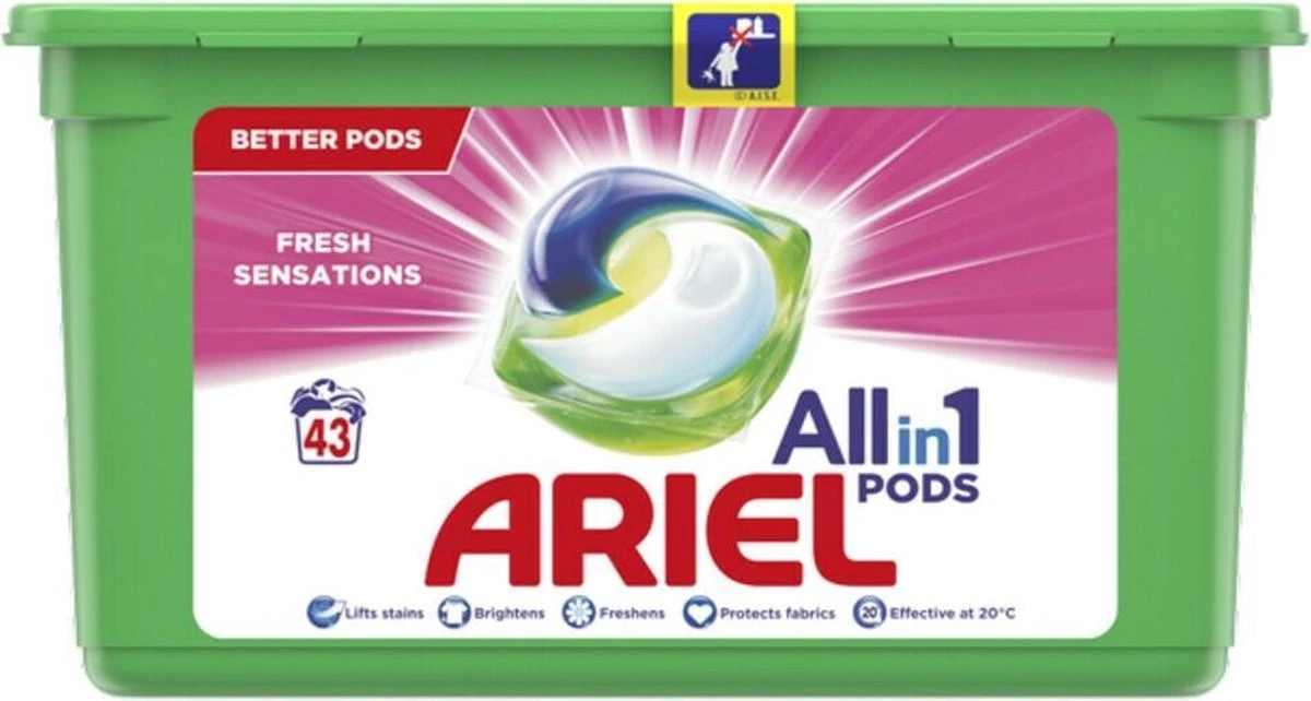 Ariel All In 1 Wasmiddel Pods Fresh Sensations - 3x43 Wasbeurten - Halfjaarbox