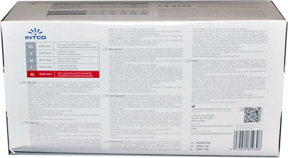 Intco Nitril Handschoenen - Latex Vrij - Zwart - 100 Stuks - Maat XL - Afbeelding 5