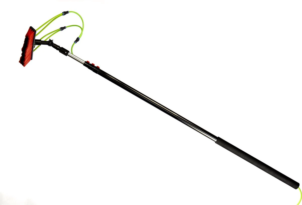Aqua2Go Telescoopsteel 7,2 Meter - Lichtgewicht Aluminium - 40 Cm. Borstel - Ramen Wassen - Zonnepanelen - Afbeelding 3