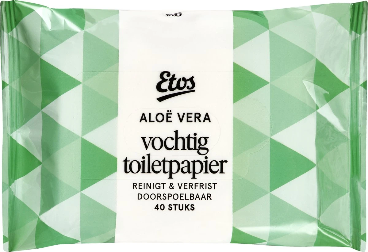 Etos Vochtig Toiletpapier – Aloë Vera – 480 Stuks (12 X 40) - Megabox - Afbeelding 2