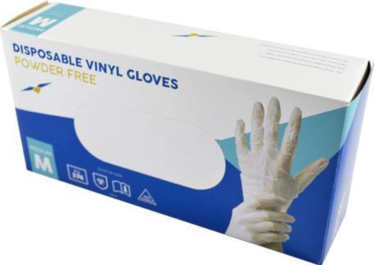 Merkloos Wegwerp Handschoenen - Vinyl Handschoenen - Poedervrij - Wit - Maat M - 100 Stuks - Afbeelding 2