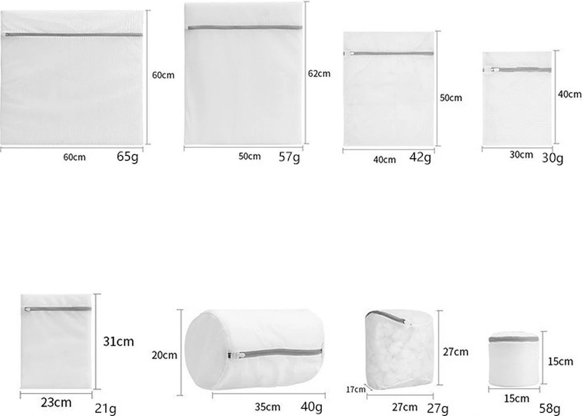 Product Depot Waszakken Voor Wasgoed - Waszak - Waszakje Lingerie - Wastas - Set Van 8 - Afbeelding 5