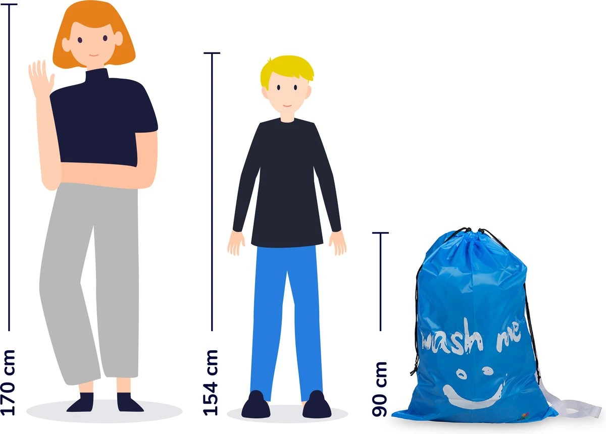 Wonair - Grote Waszak - 60x90cm - Hemelsblauw - Met Trekkoord En Draagband - Afbeelding 7