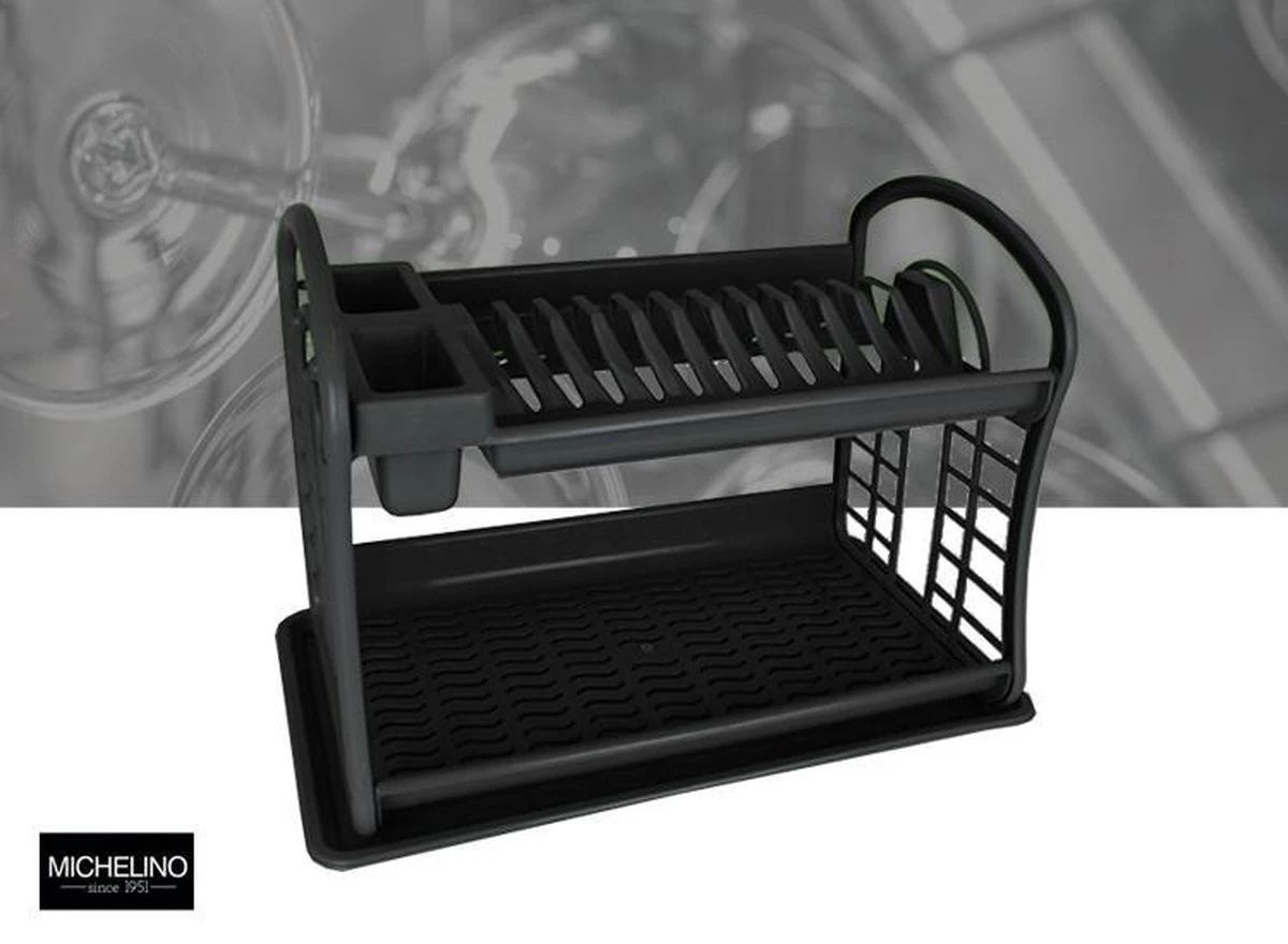 Hoffmans Afdruiprek - 2 Verdiepingen - 47x28x34 Cm - Afbeelding 2