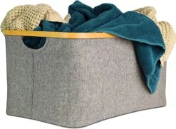 Gadgy Opvouwbare Wasmand - Heupwasmand 45 L - Opbergmand - Wasbox - Wasmanden - Grijs