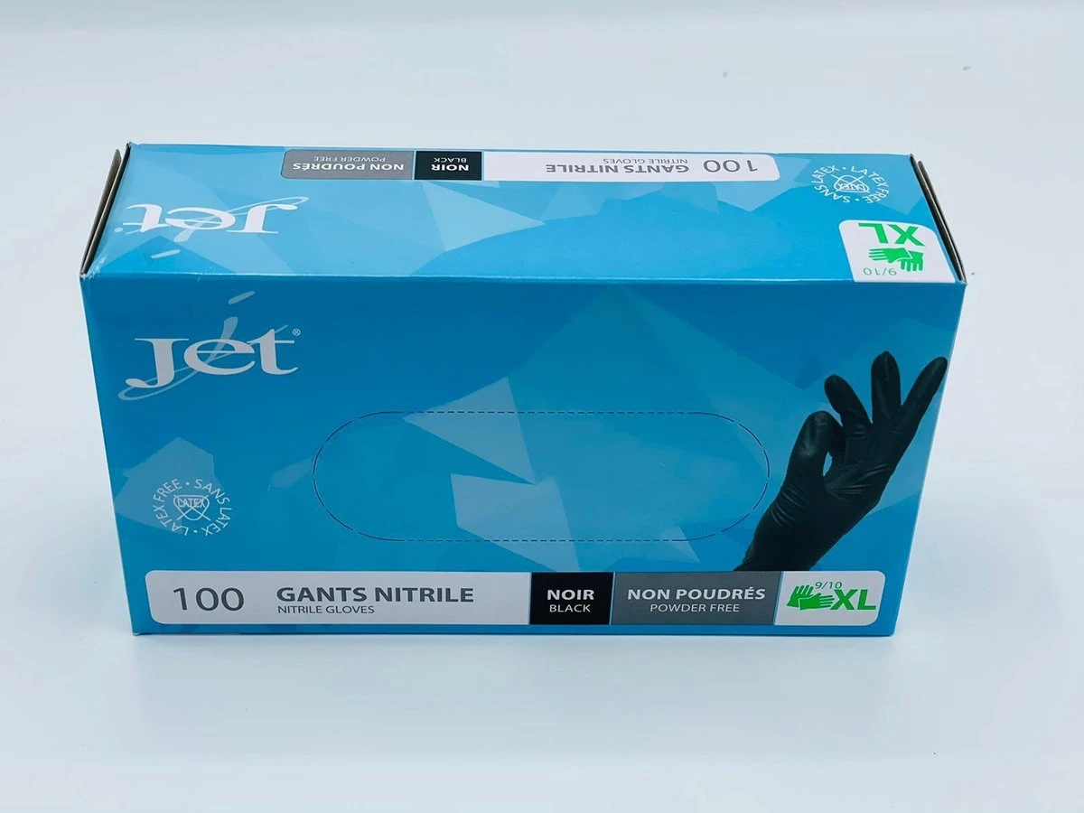 Merkloos Medische Wegwerp Handschoenen - 100 STUKS - Categorie 3 - Soft-Nitril - Poedervrij - Latex Vrij - ZWART - MAAT L - Afbeelding 2