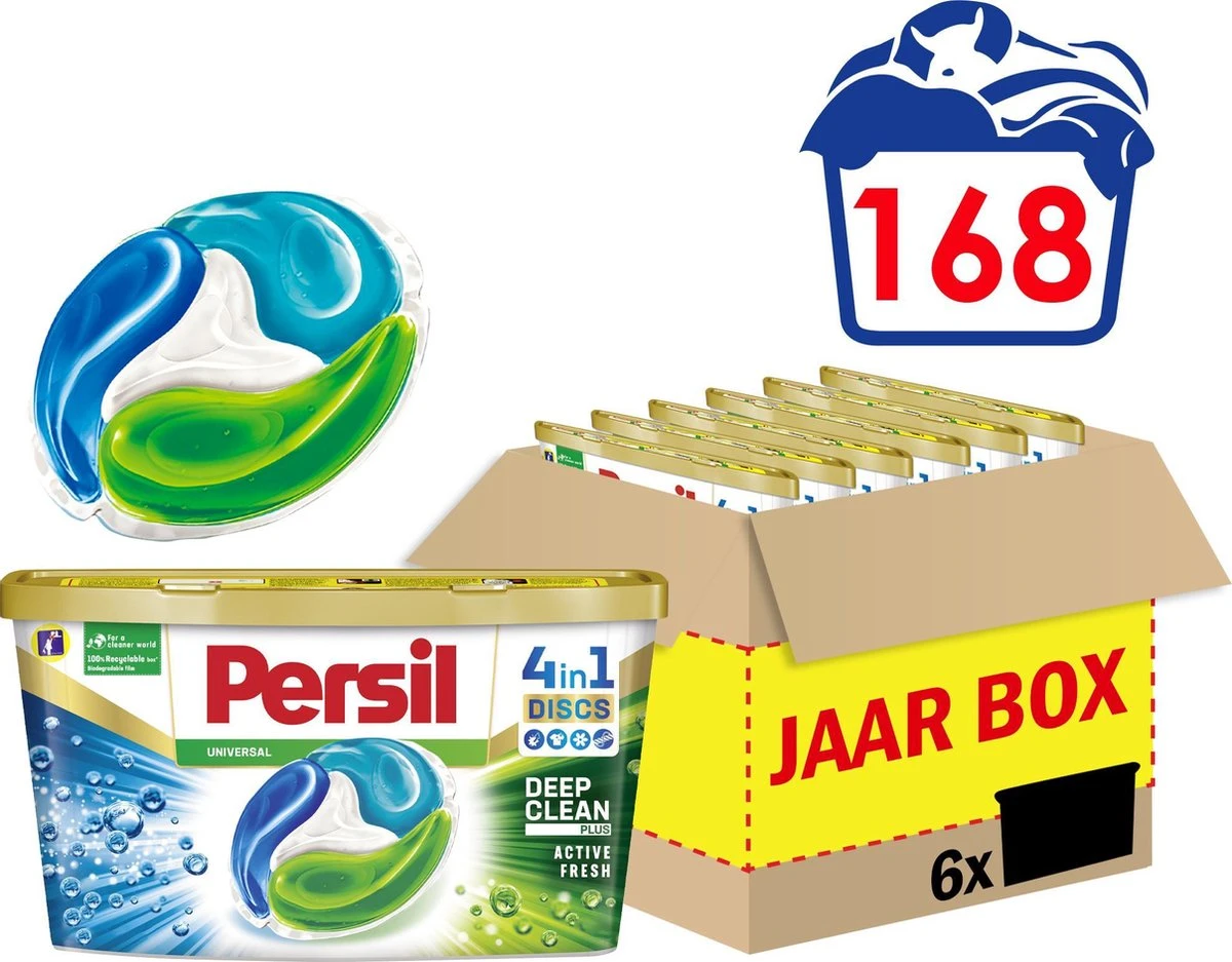 PersilĀ® Persil 4in1 Discs Universal Wascapsules - Wasmiddel Capsules - Voordeelverpakking - 6 X 28 Wasbeurten - Afbeelding 5