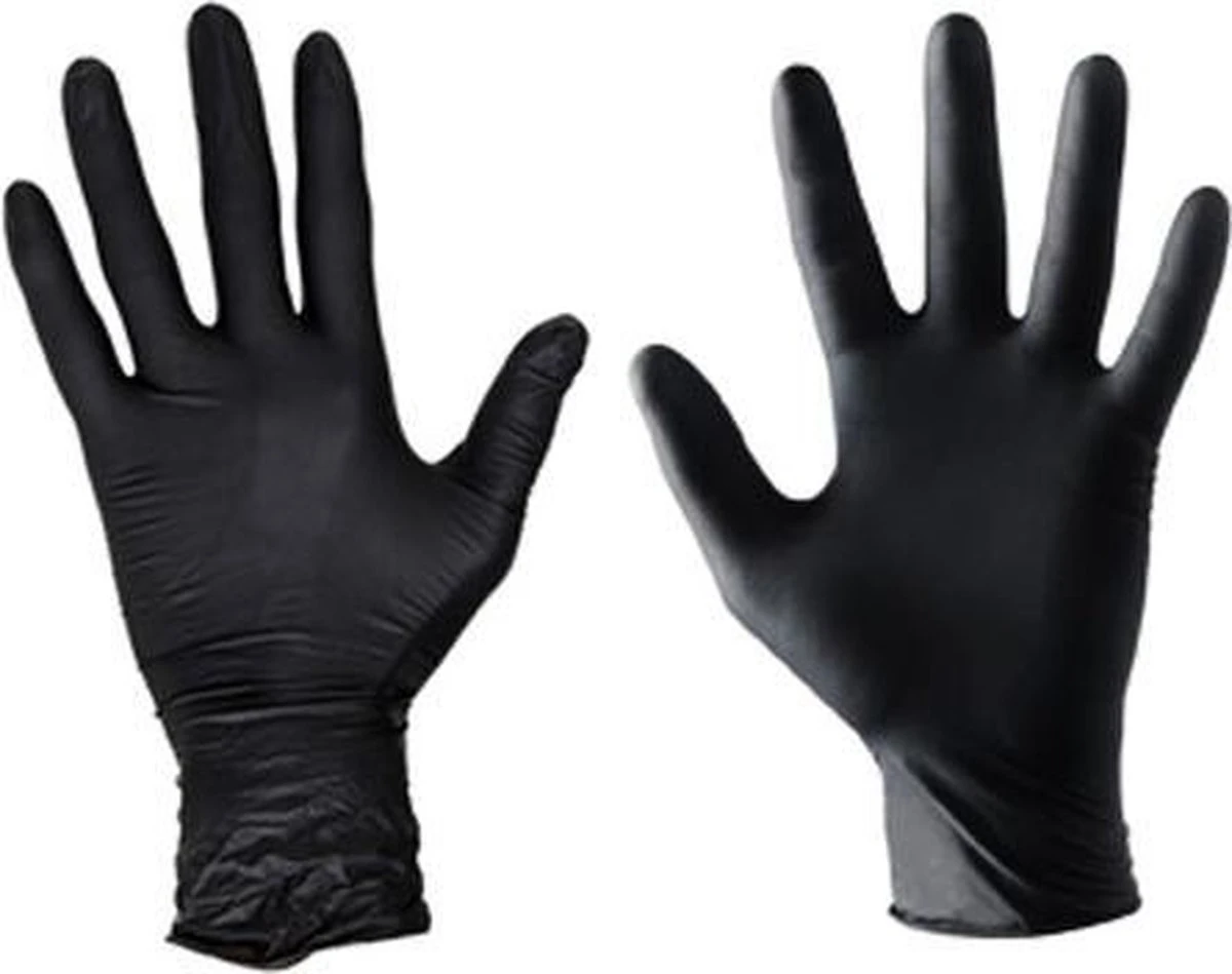 Handschoenen Wegwerp Nitril - Latex Vrij - Ongepoederd - Zwart - Maat L - 100 Stuks - Afbeelding 5