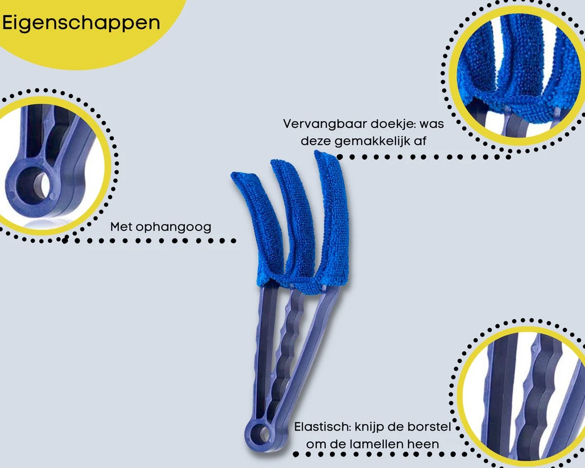 Merkloos Jaloezie Reiniger Plumeau - Jaloezie Stoffer - Lamellen Reiniger - Stof Verwijderen - Lamellen Stofvrij - Afbeelding 3