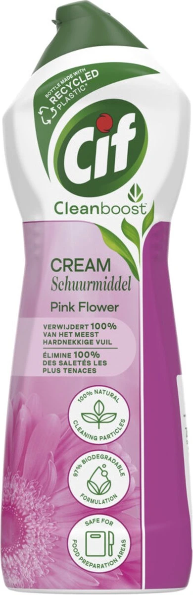 Cif CleanBoost Cream Pink Schuurmiddel - 8 X 750 Ml - Voordeelverpakking - Afbeelding 7