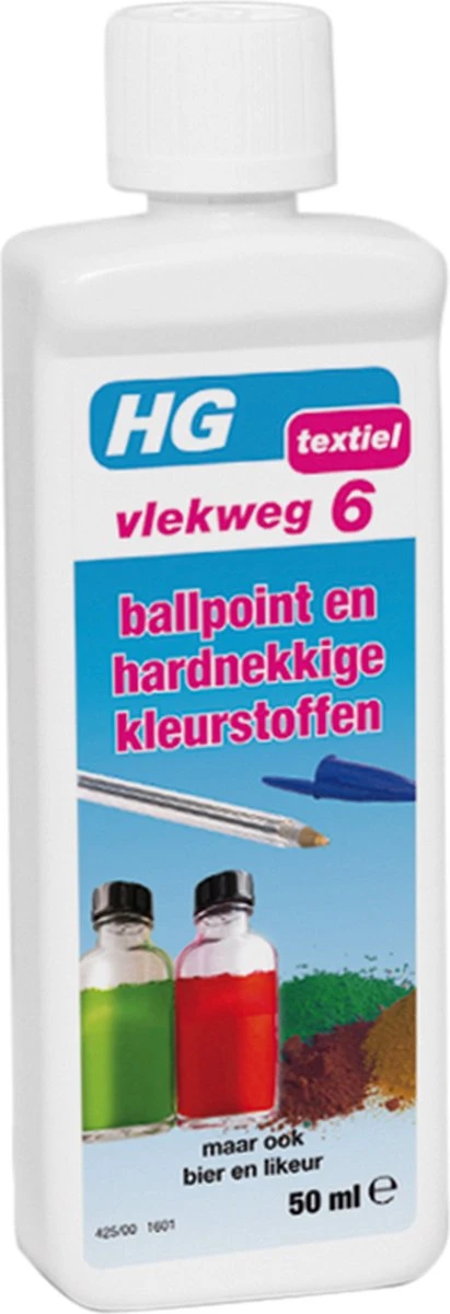 HG Vlekweg 6 - 50ml- Voor O.a. Vlekken Van Ballpoint & Hardnekkige Kleurstoffen - Afbeelding 6