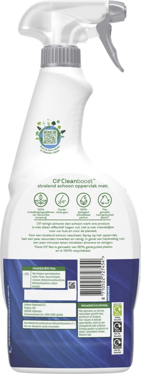 Cif CleanBoost Power & Shine Badkamer Spray - 6 X 750 Ml - Voordeelverpakking - Afbeelding 9