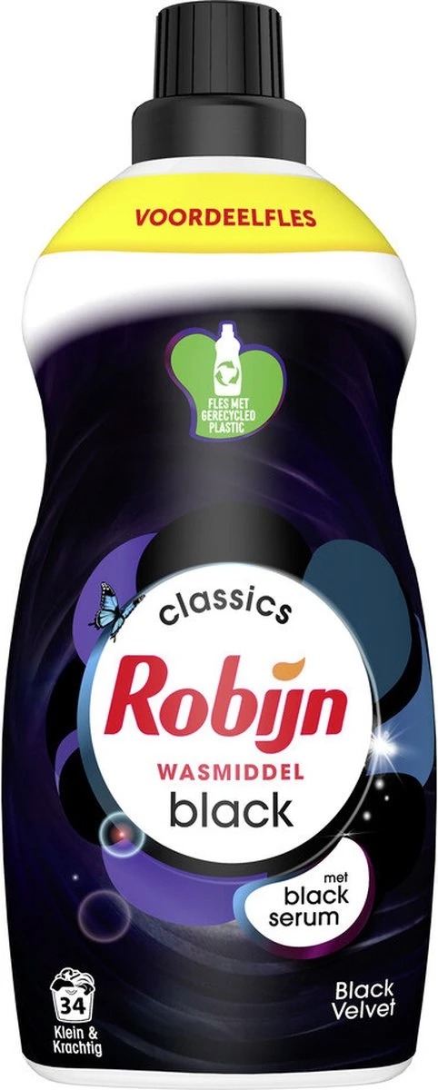 4x Robijn Klein & Krachtig Wasmiddel Black Velvet 1,19 Liter - Afbeelding 2