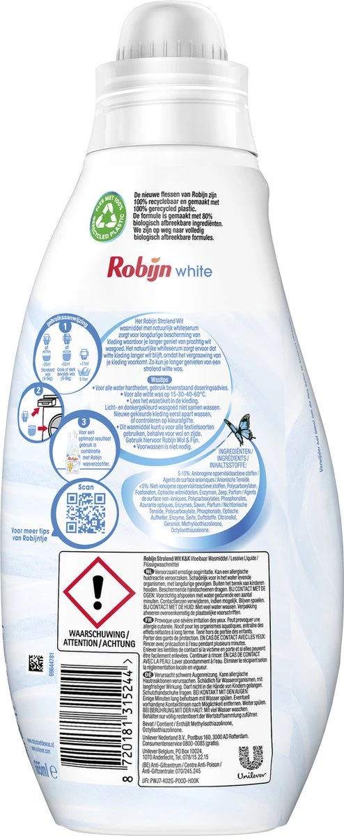 Robijn Klein & Krachtig Classics Stralend Wit Vloeibaar Wasmiddel - 8 X 19 Wasbeurten - Voordeelverpakking - Afbeelding 3