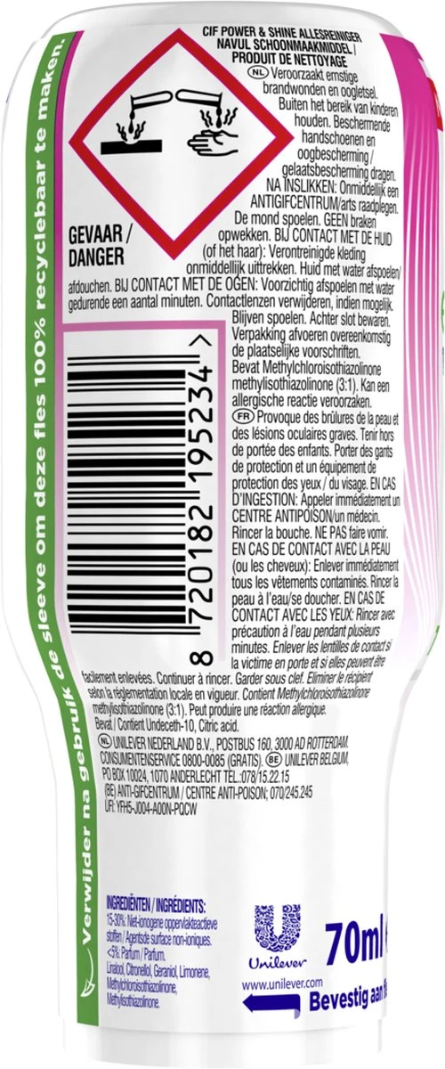 Cif CleanBoost Power & Shine Allesreiniger Ecorefill Capsules - 10 X 70 Ml - Voordeelverpakking - Afbeelding 3