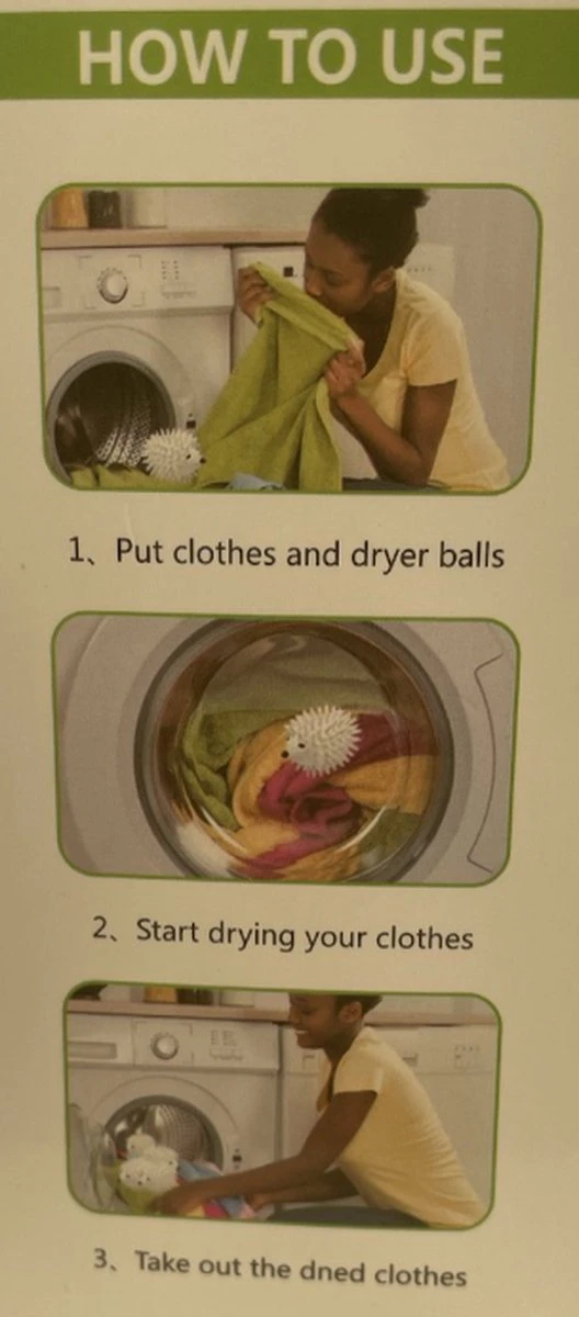 Merkloos 2-Pack Wasdrogerballen - Drogerballen - Wasdroger Droogballen – Wasbol – Was Bal - Wasballen – Wasdroger - Haarvanger Wasmachine - Wit - Afbeelding 2