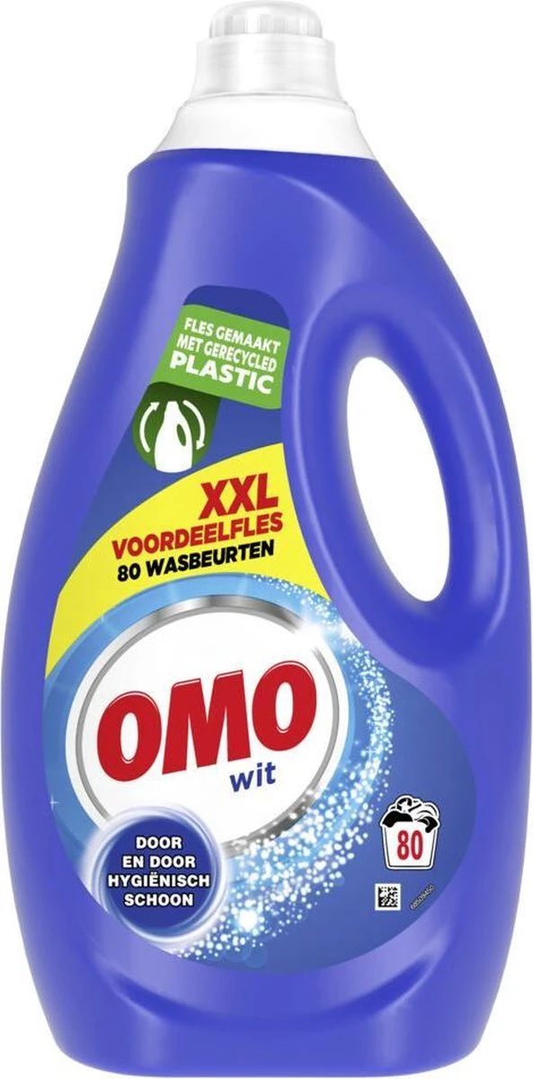 Omo Wit XXL Vloeibaar Wasmiddel - 80 Wasbeurten - Voordeelfles