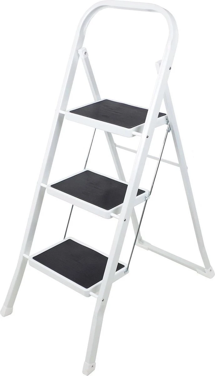 Basic Huishoudtrap 3 Treden - Anti-slip - Max. 150 KG - Anti-Slip Poten - Afbeelding 2