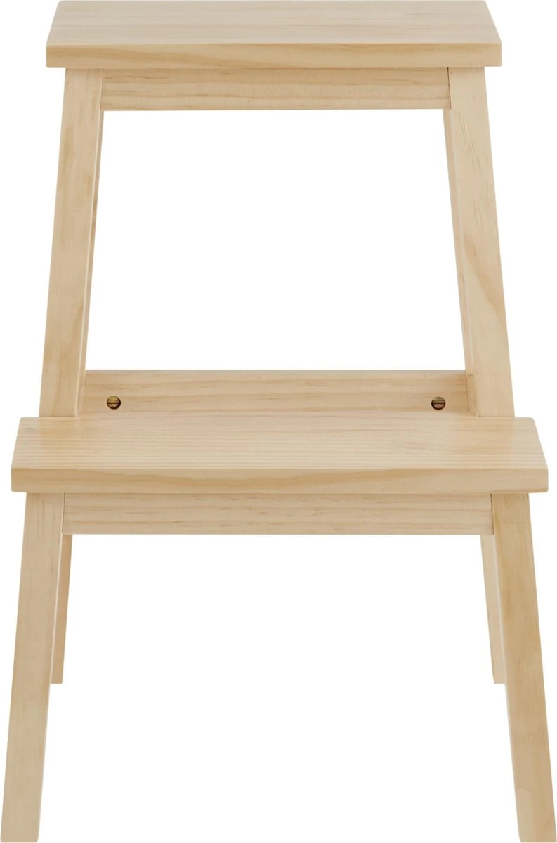 Houten Opstapje - Krukje Met 2 Niveaus - Bruin - Afbeelding 3