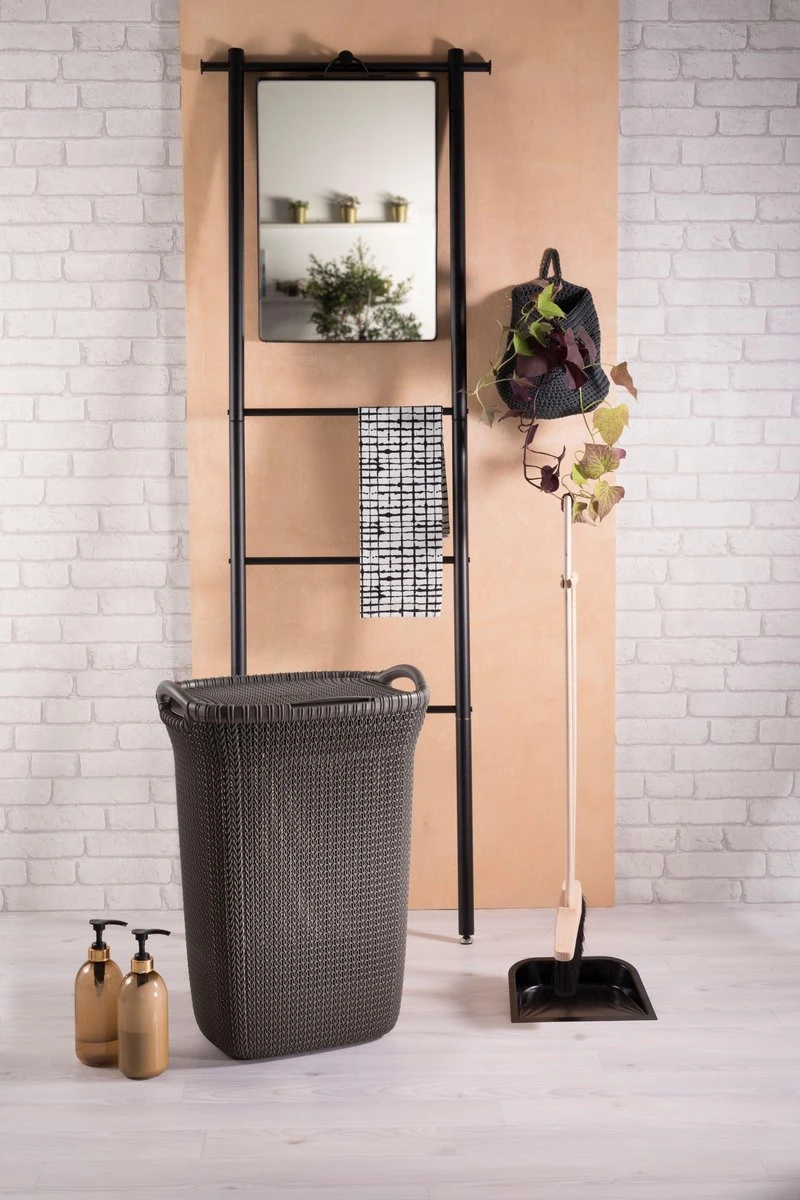 Curver Knit Wasmand Met Deksel - 57L - Bruin - Afbeelding 5