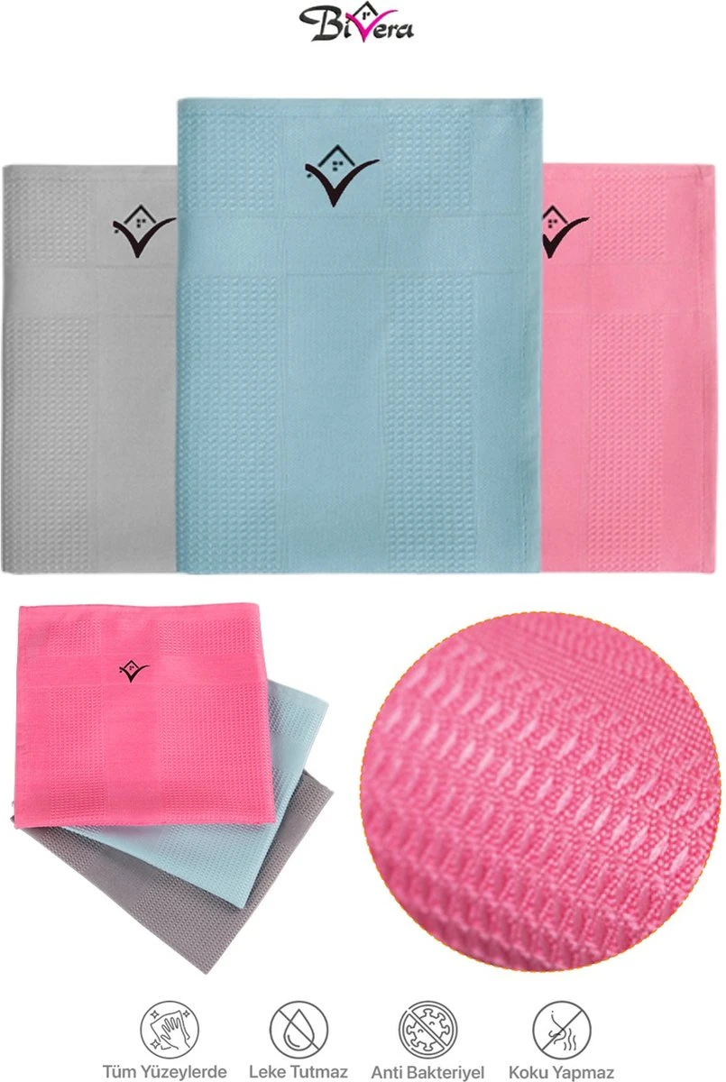 Bivera - Schoonmaakdoeken - Microvezeldoekjes - Microvezeldoeken - Vlekvrij - 3 Stuks - Afbeelding 2