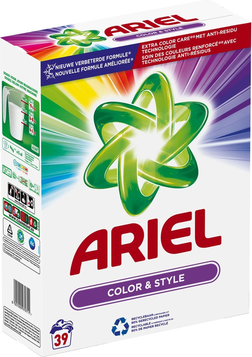 Ariel Color Waspoeder - 3 X 39 Wasbeurten - Voordeelverpakking - Afbeelding 3