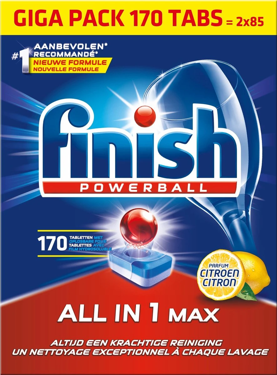 Finish All In 1 Max Citroen - Vaatwastabletten - 170 Tabs - Voordeelpak