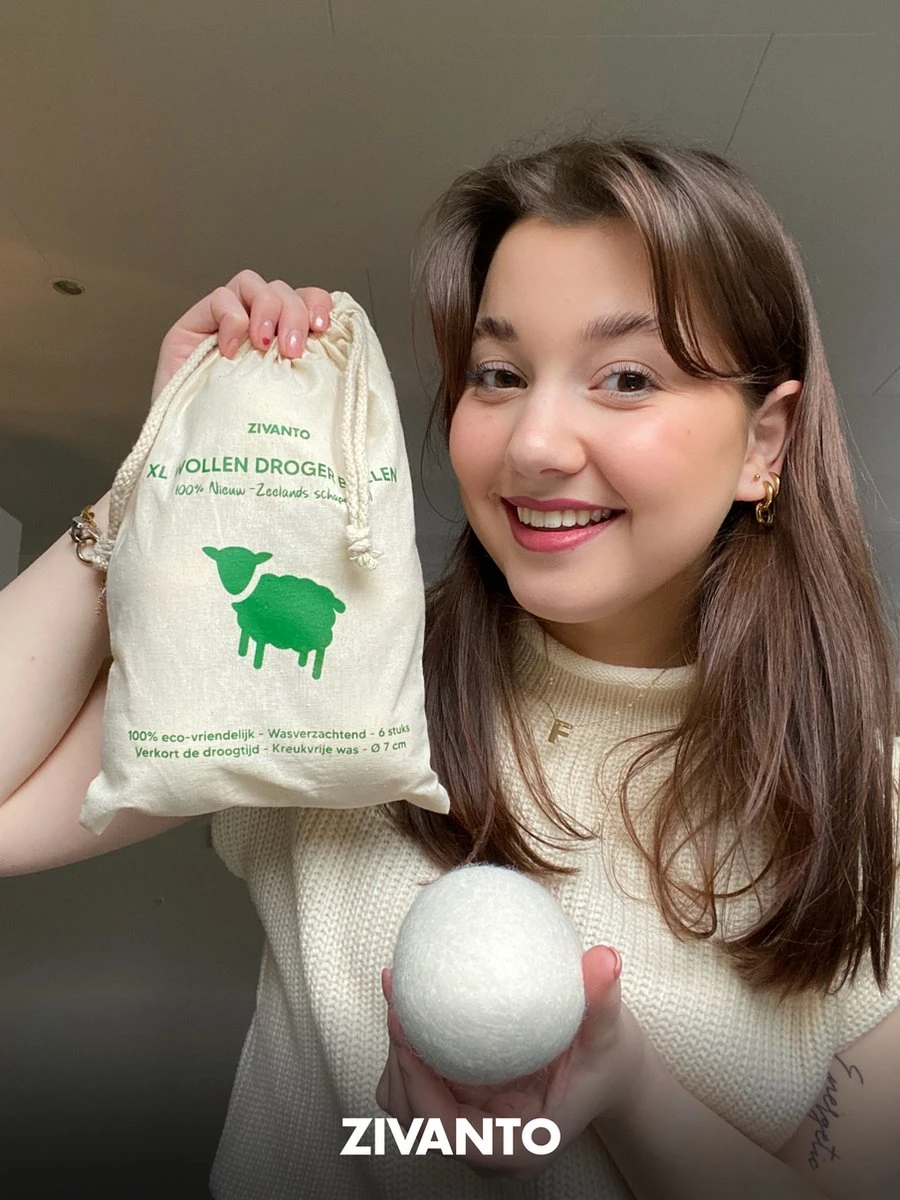 Drogerballen - Droogballen Voor Wasdrogers - Wasdrogerballen, Wasbollen & Wasballen - 100% Diervriendelijk, Duurzaam & Herbruikbaar - Duurzaam Cadeau - Energie Besparen - RWS Wol & Zero Waste - 6 Stuks Van Zivanto - Afbeelding 2