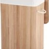 FEDEC Bamboe Wasmand 72L - Deksel En Uitneembare Linnen Waszak - 29x39x57 CM