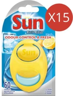 SUN® Sun Optimum Citroen Vaatwasmachine Verfrisser - 15 X 1 Stuk - Voordeelverpakking