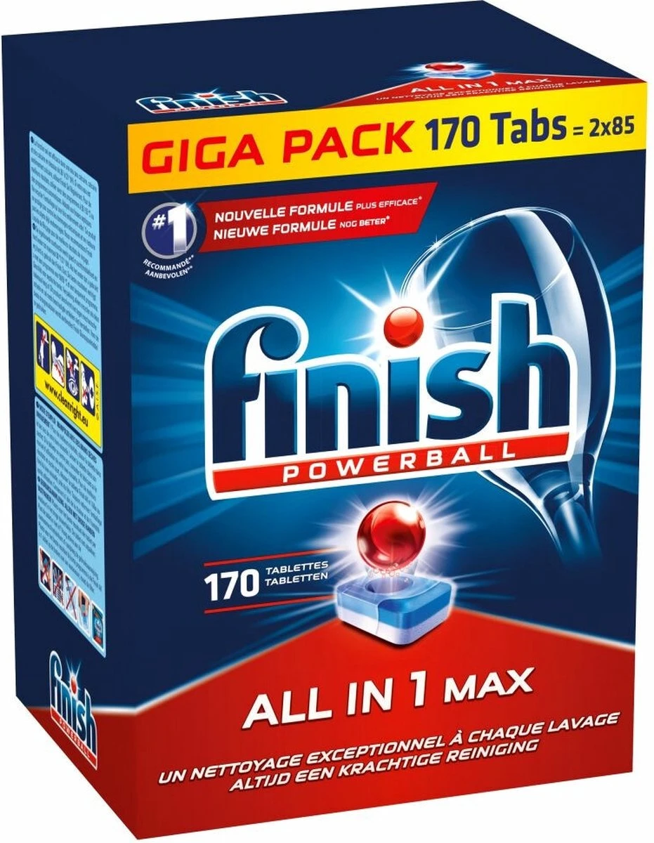 Finish All In 1 Max Regular - Vaatwastabletten - 170 Stuks - Voordeelpak - Afbeelding 5