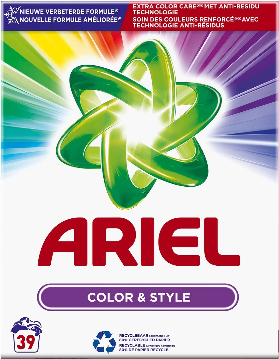 Ariel Color Waspoeder - 3 X 39 Wasbeurten - Voordeelverpakking - Afbeelding 2