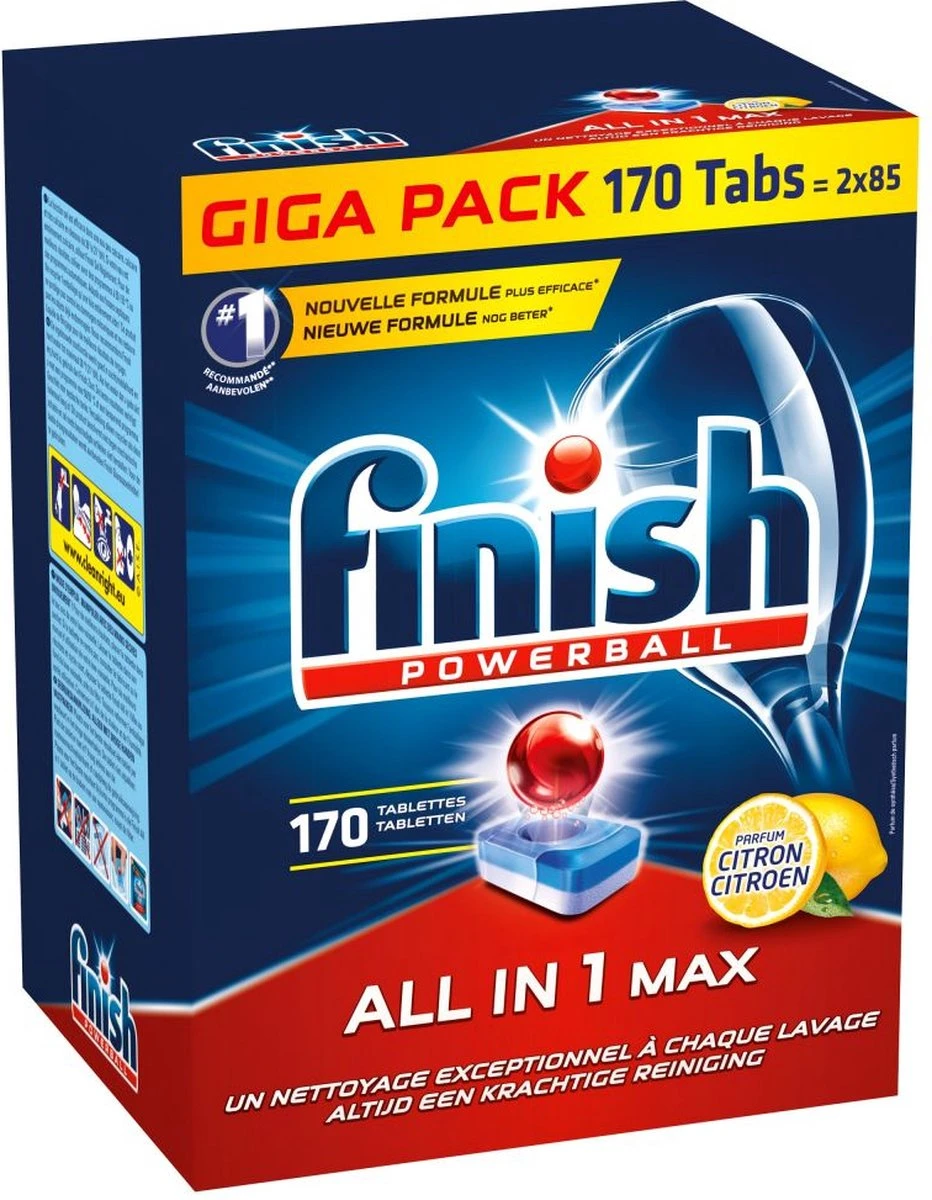 Finish All In 1 Max Citroen - Vaatwastabletten - 170 Tabs - Voordeelpak - Afbeelding 3