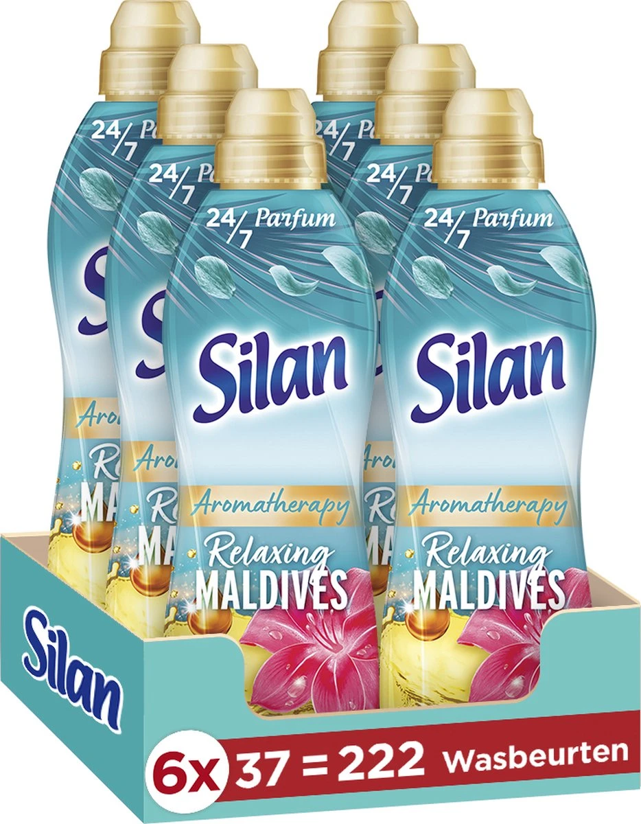 Silan Aroma Therapy Relaxing Maldives Wasverzachter - 6 X 37 Wasbeurten - Voordeelverpakking