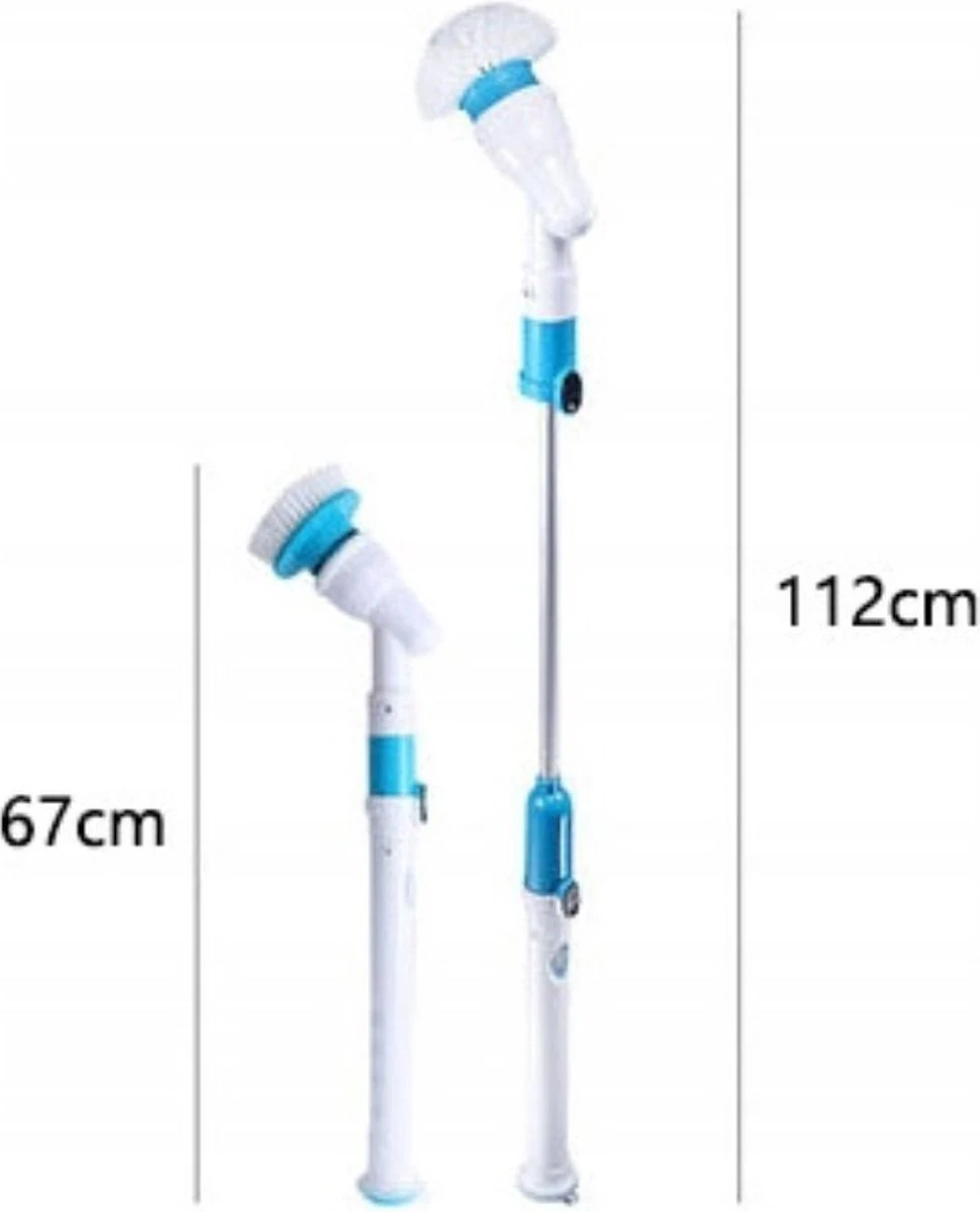Merkloos Elektrische Schoonmaakborstel - Draadloos - 3 Opzetstukken - Oplaadbaar - Schrobber - Poetsmachine - Schoonmaak Middelen - Schoonmaak Borstel - Schrobborstel - Badkamer / Keuken - Poetsmachine - Polijstmachine - Reinigingsborstel - Afbeelding 5