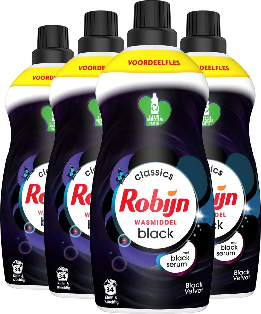 4x Robijn Klein & Krachtig Wasmiddel Black Velvet 1,19 Liter - Afbeelding 8